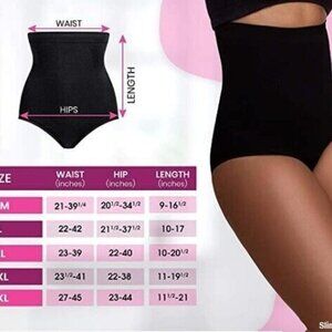 Slim Body Angels Size 3XL Plus Size High Waisted Shaper Style Panties Black NEW